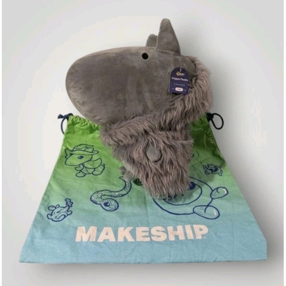 Dogguy Plush YouTube Makeship CarBot Animations Bag Drawstring Gray Tags 14" HTF